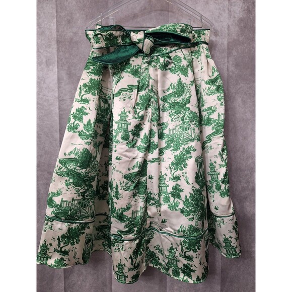 Lake Lady Graphic Print Circle Skirt Sz Small Pocket Oriental Derby Formal Party - Picture 6 of 13